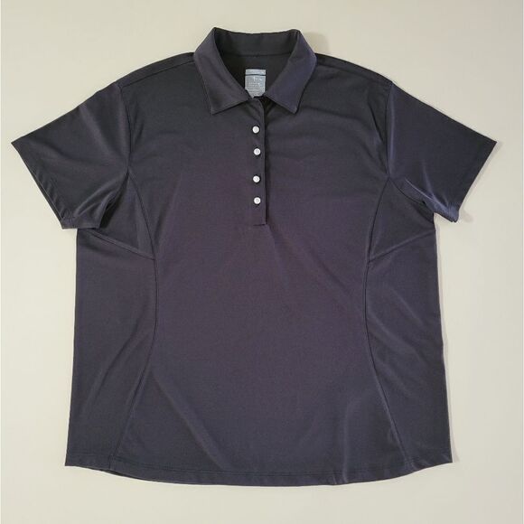 Page & Tuttle Women's Black Short Sleeve Golf Polo Jersey - Picture 1 of 9